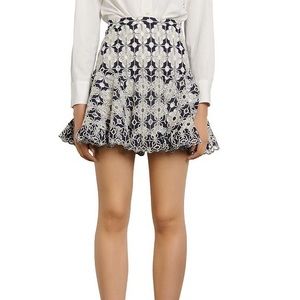 NWT Sandro Lace-Eyelet Mini Skirt